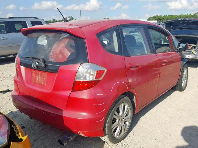 JHMGE8H43AC003236 - 2010 HONDA FIT SPORT RED photo 4