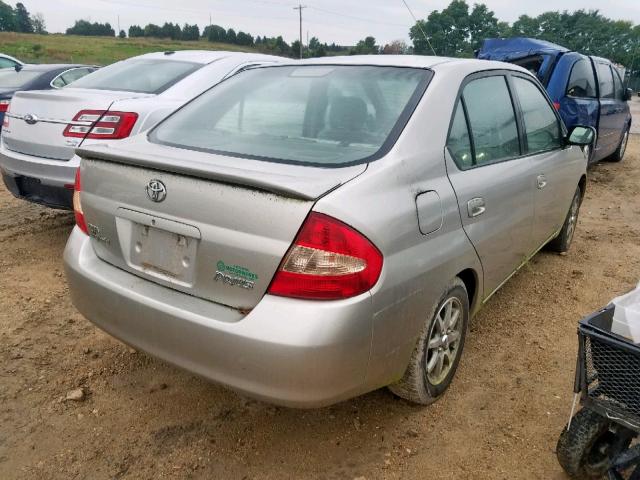 JT2BK18U120045184 - 2002 TOYOTA PRIUS SILVER photo 4