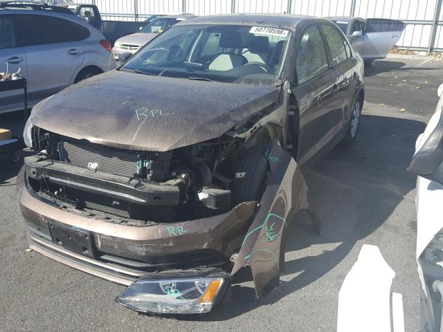 3VW1K7AJ0FM331212 - 2015 VOLKSWAGEN JETTA BASE 棕色 照片 2