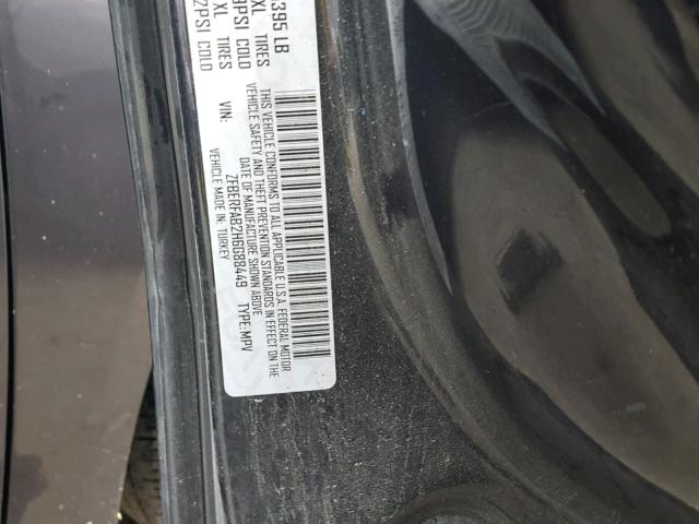 ZFBERFAB2H6G88449 - 2017 RAM PROMASTER 黑色 照片 10