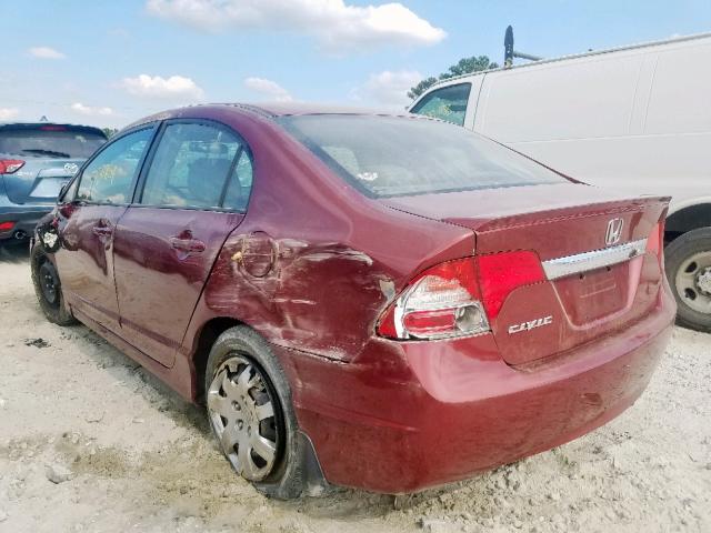 2HGFA1F50BH548855 - 2011 HONDA CIVIC LX RED photo 3