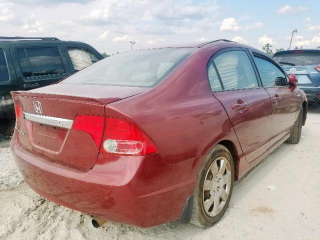 2HGFA1F50BH548855 - 2011 HONDA CIVIC LX RED photo 4