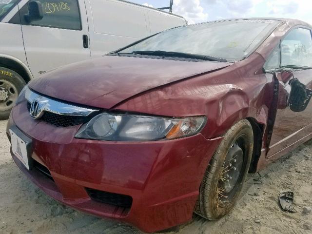 2HGFA1F50BH548855 - 2011 HONDA CIVIC LX RED photo 9