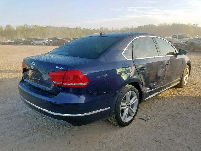 1VWBN7A37CC083809 - 2012 VOLKSWAGEN PASSAT SE BLUE photo 4