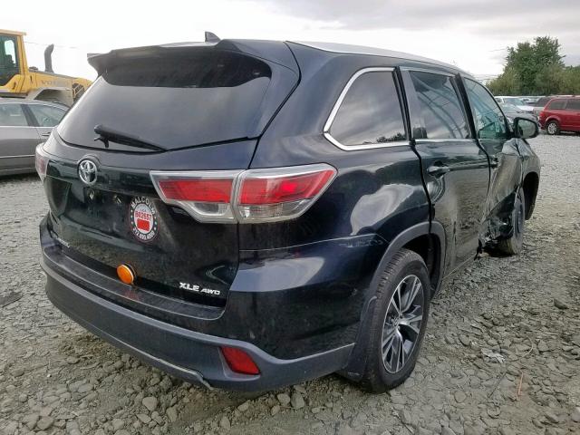 5TDJKRFH3GS505926 - 2016 TOYOTA HIGHLANDER BLACK photo 4