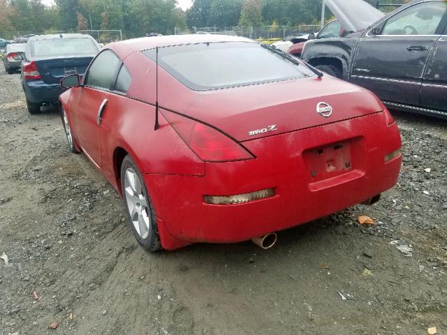 JN1AZ34E64M155316 - 2004 NISSAN 350Z COUPE RED photo 3