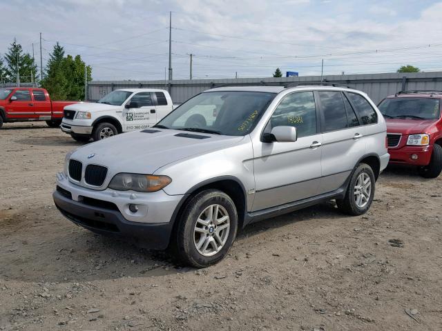 5UXFA13556LY31634 - 2006 BMW X5 3.0I SILVER photo 2