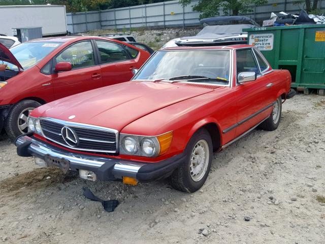 WDBBA45C0FA023067 - 1985 MERCEDES-BENZ 380 SL RED photo 2