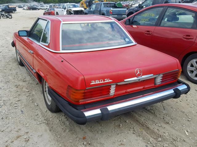 WDBBA45C0FA023067 - 1985 MERCEDES-BENZ 380 SL RED photo 3