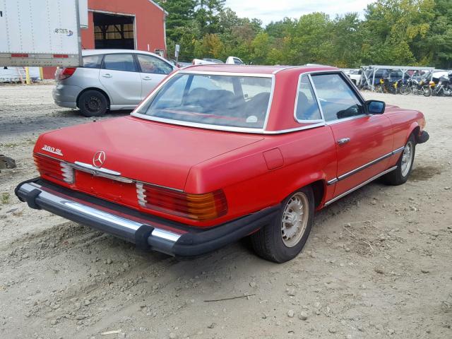 WDBBA45C0FA023067 - 1985 MERCEDES-BENZ 380 SL RED photo 4