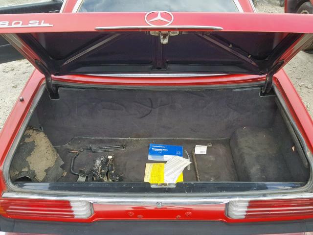 WDBBA45C0FA023067 - 1985 MERCEDES-BENZ 380 SL RED photo 6