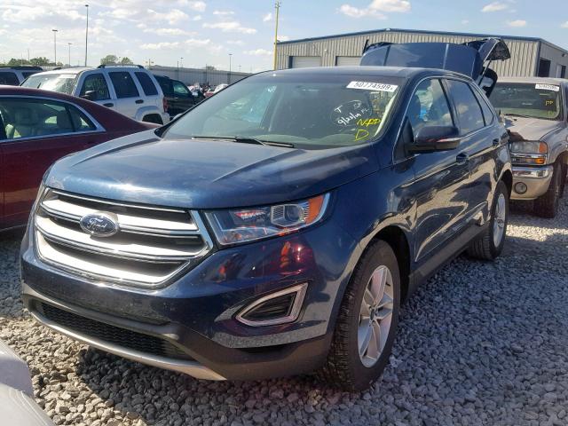 2FMPK3J99HBC40919 - 2017 FORD EDGE SEL BLUE photo 2