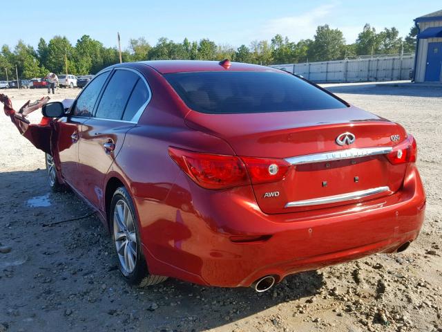 JN1BV7AR8EM690941 - 2014 INFINITI Q50 BASE RED photo 3