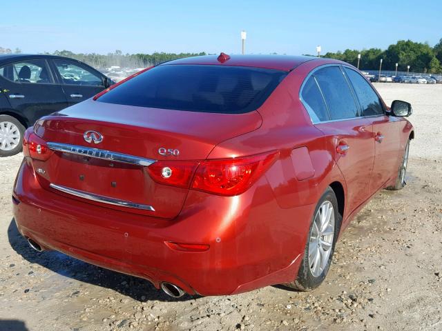 JN1BV7AR8EM690941 - 2014 INFINITI Q50 BASE RED photo 4