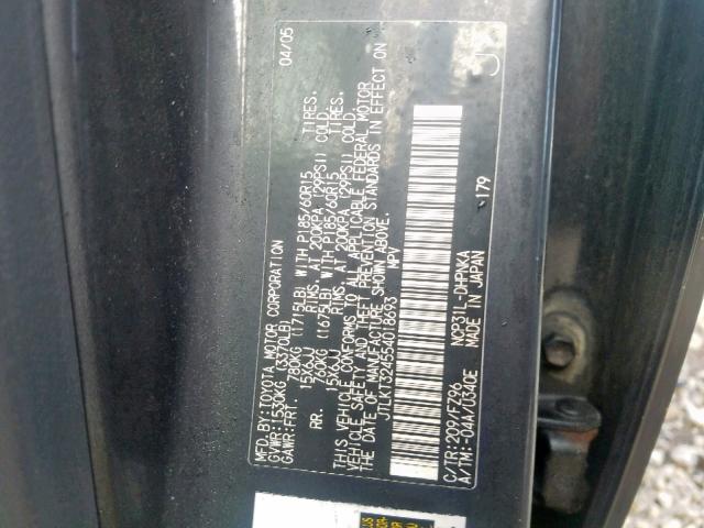 JTLKT324554018693 - 2005 TOYOTA SCION XB 黑色 照片 10