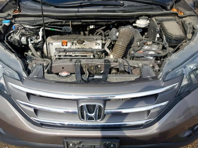 2HKRM4H74EH657558 - 2014 HONDA CR-V EXL GRAY photo 7