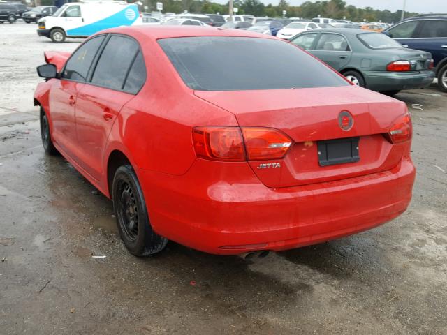 3VW2K7AJXCM403159 - 2012 VOLKSWAGEN JETTA BASE Կարմիր լուսանկար 3