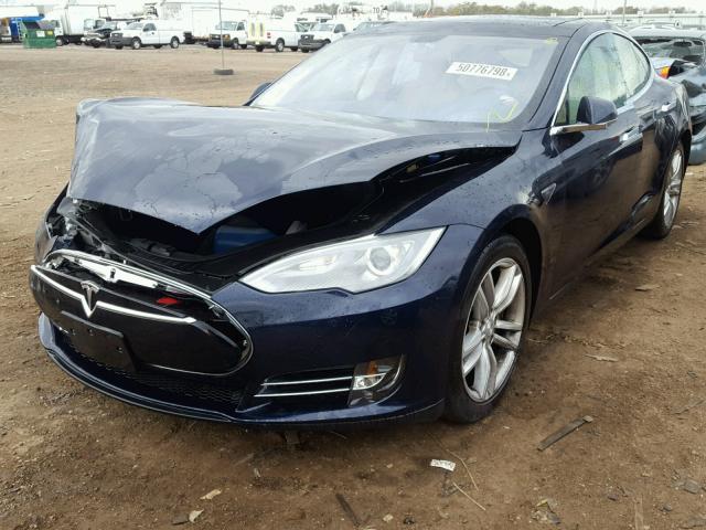 5YJSA1CN8DFP27770 - 2013 TESLA MODEL S BLUE photo 2