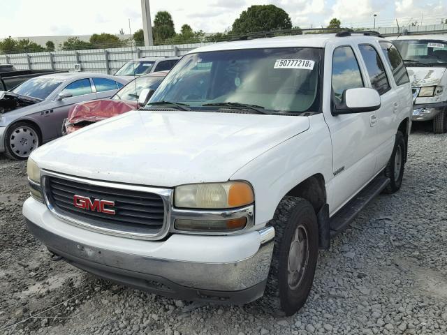 1GKEC13T71J288222 - 2001 GMC YUKON WHITE photo 2