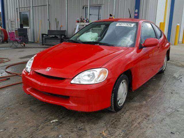 JHMZE13742T001174 - 2002 HONDA INSIGHT RED photo 2