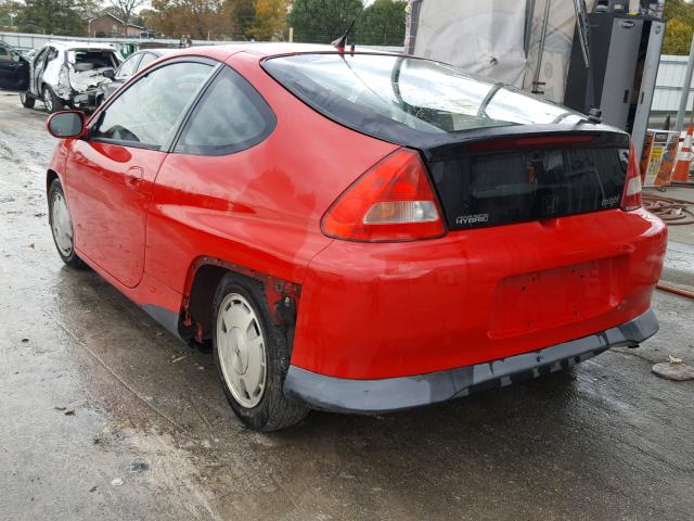 JHMZE13742T001174 - 2002 HONDA INSIGHT RED photo 3