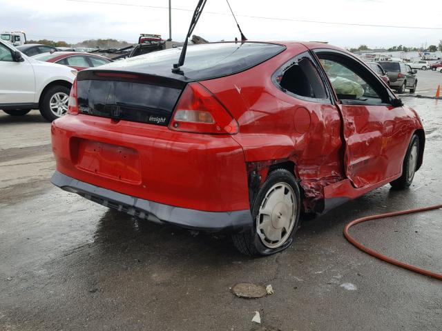 JHMZE13742T001174 - 2002 HONDA INSIGHT RED photo 4