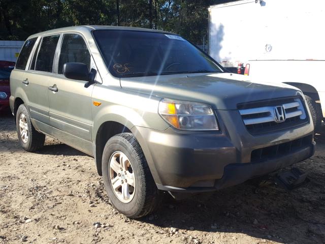 5FNYF28137B026288 - 2007 HONDA PILOT LX GREEN photo 1