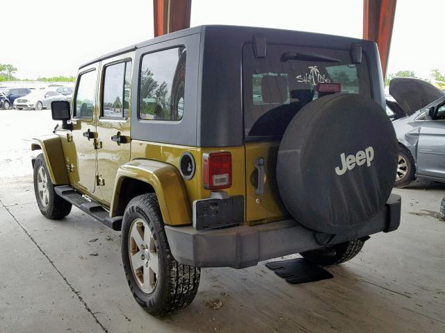 1J4GA59197L140796 - 2007 JEEP WRANGLER S GREEN photo 3