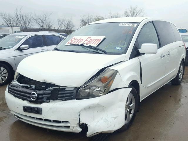 5N1BV28U48N122075 - 2008 NISSAN QUEST S WHITE photo 2