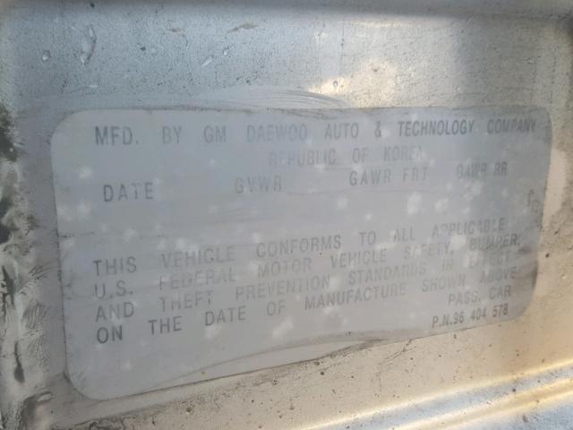 KL1TD62615B375825 - 2005 CHEVROLET AVEO BASE Күміс фото 10