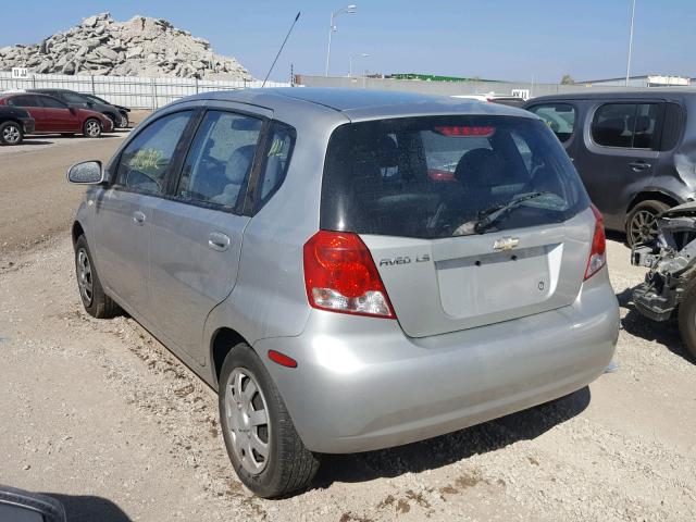 KL1TD62615B375825 - 2005 CHEVROLET AVEO BASE Күміс фото 3