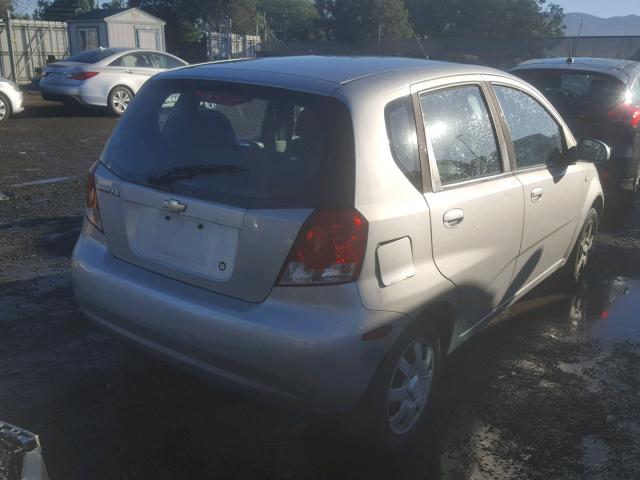 KL1TD62615B375825 - 2005 CHEVROLET AVEO BASE Күміс фото 4
