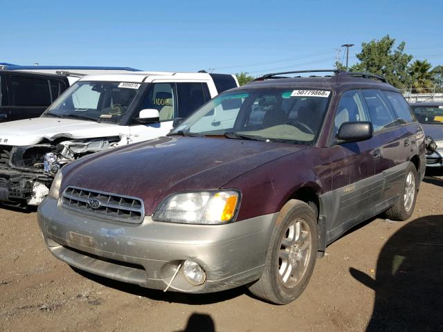 4S3BH6756Y7666479 - 2000 SUBARU LEGACY OUT BURGUNDY photo 2