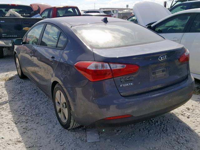 KNAFX4A67E5109658 - 2014 KIA FORTE LX BLUE photo 3