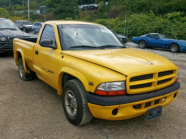 1B7FL26X0XS165806 - 1999 DODGE DAKOTA YELLOW photo 1