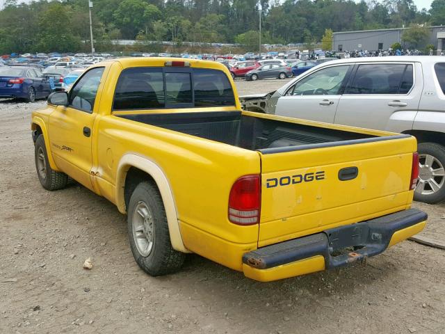 1B7FL26X0XS165806 - 1999 DODGE DAKOTA YELLOW photo 3