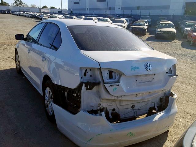 3VW2K7AJ9DM385089 - 2013 VOLKSWAGEN JETTA BASE 白色 照片 3