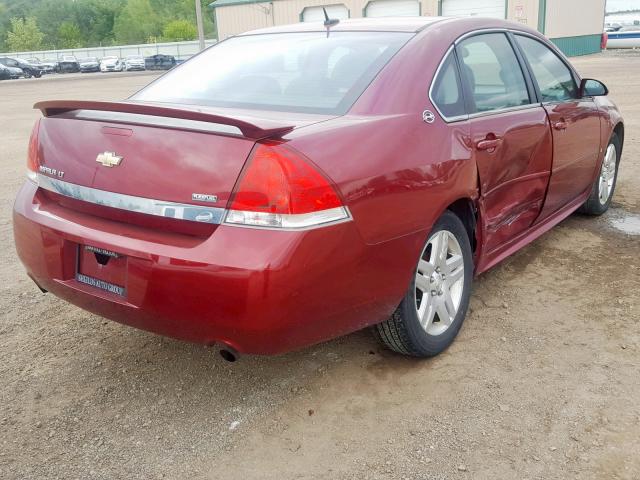 2G1WC57M291296463 - 2009 CHEVROLET IMPALA 2LT BURGUNDY photo 4