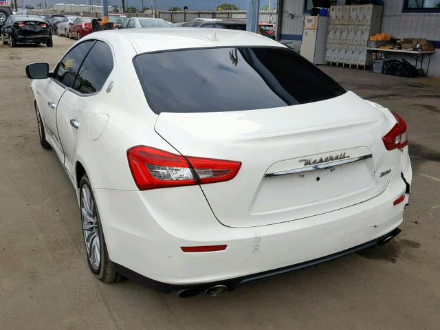 ZAM57XSA6F1151049 - 2015 MASERATI GHIBLI WHITE photo 3