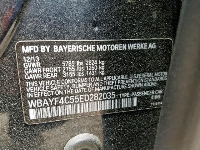 WBAYF4C55ED282035 - 2014 BMW 740 LXI BLUE photo 10