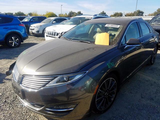 3LN6L2LU9GR620685 - 2016 LINCOLN MKZ HYBRID GRAY photo 2