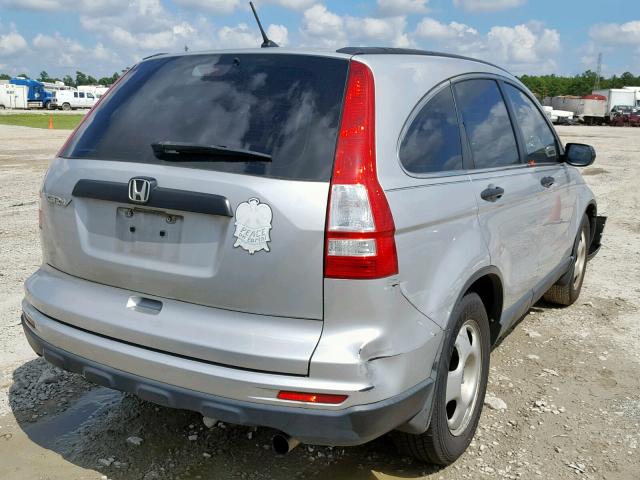 3CZRE3H32AG704457 - 2010 HONDA CR-V LX SILVER photo 4