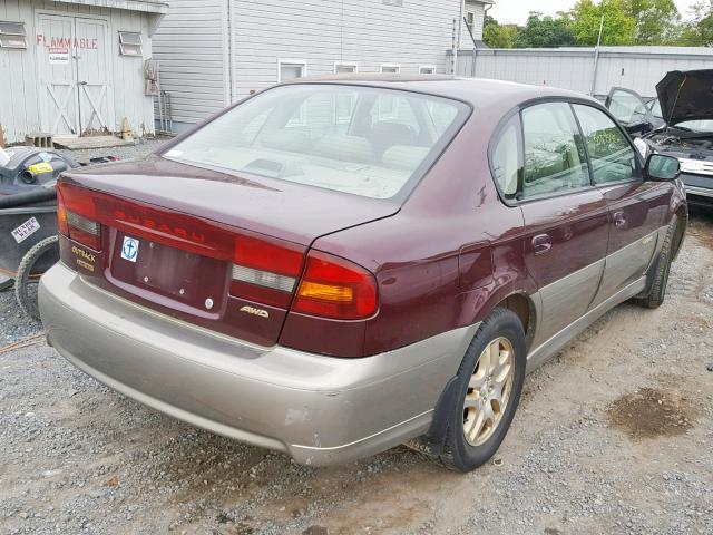 4S3BE686X17201502 - 2001 SUBARU LEGACY OUT BURGUNDY photo 4