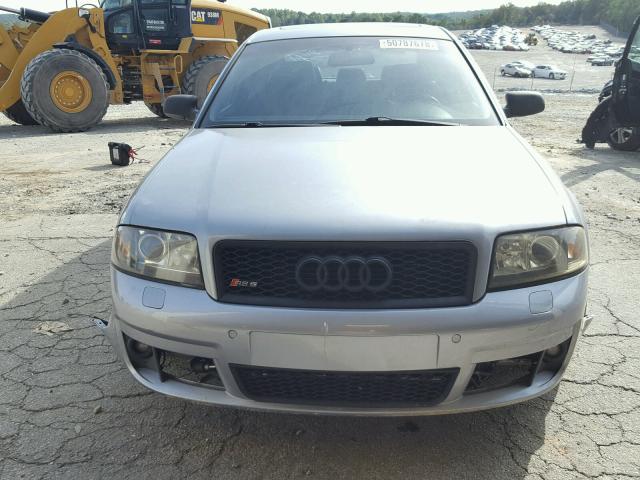 WUAPV54B53N905336 - 2003 AUDI RS6 SILVER photo 9