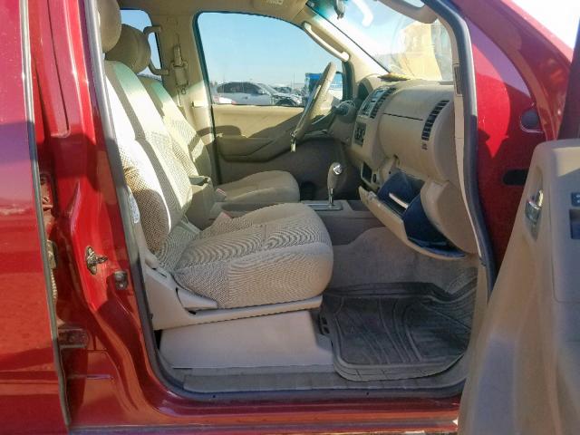 1N6AD09U47C406707 - 2007 NISSAN FRONTIER C RED photo 5