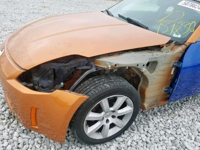 JN1AZ34E54T051342 - 2004 NISSAN 350Z COUPE ORANGE photo 9