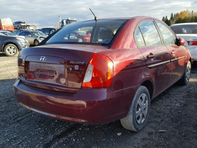 KMHCN45C08U243946 - 2008 HYUNDAI ACCENT GLS BURGUNDY photo 4