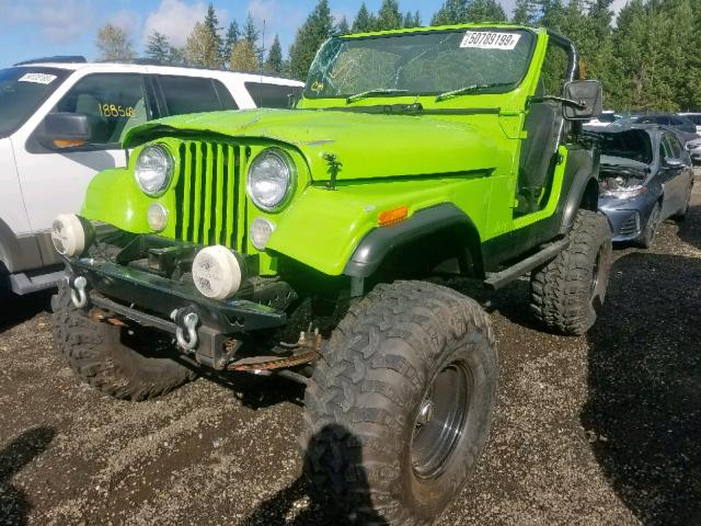 1JCCN87E0CT048629 - 1982 JEEP JEEP CJ7 GREEN photo 2