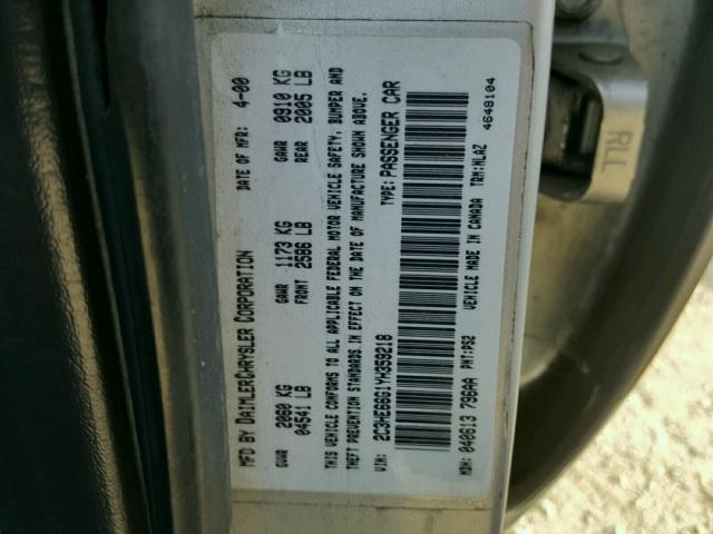 2C3HE66G1YH359218 - 2000 CHRYSLER 300M SILVER photo 10