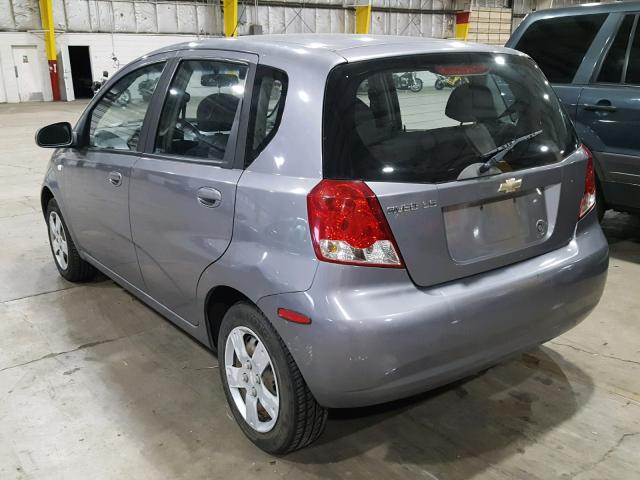 KL1TD666X6B678095 - 2006 CHEVROLET AVEO BASE ნაცრისფერი ფოტო 3